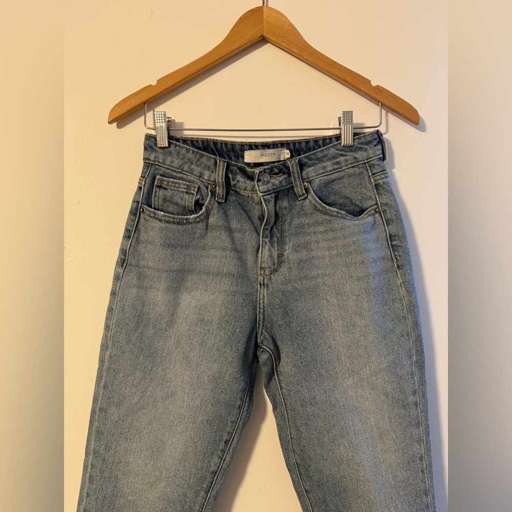 Hidden Lace Up Denim Straight Leg Jeans Size 26 - Picture 6 of 16
